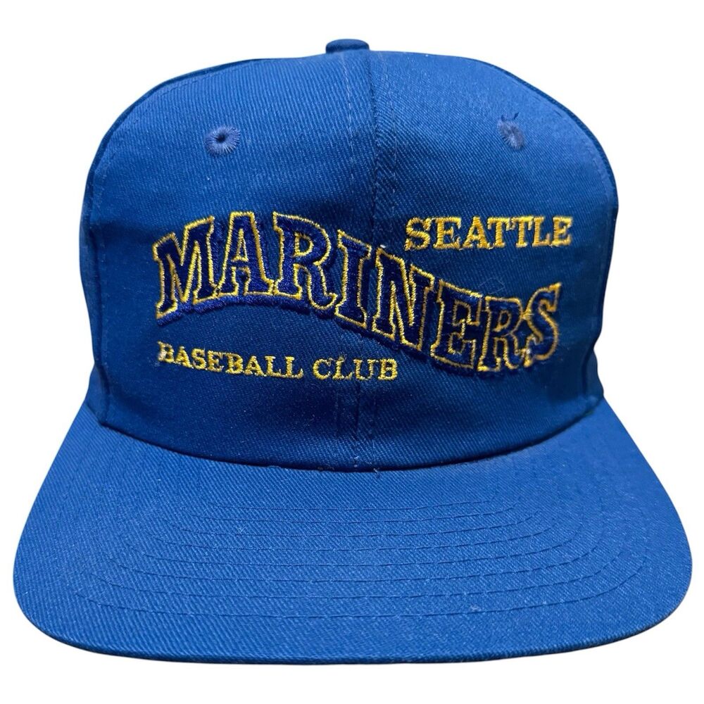 Vintage 80s Seattle Mariners Twins Enterprises Snapback Hat NOS Rare Blue Yellow